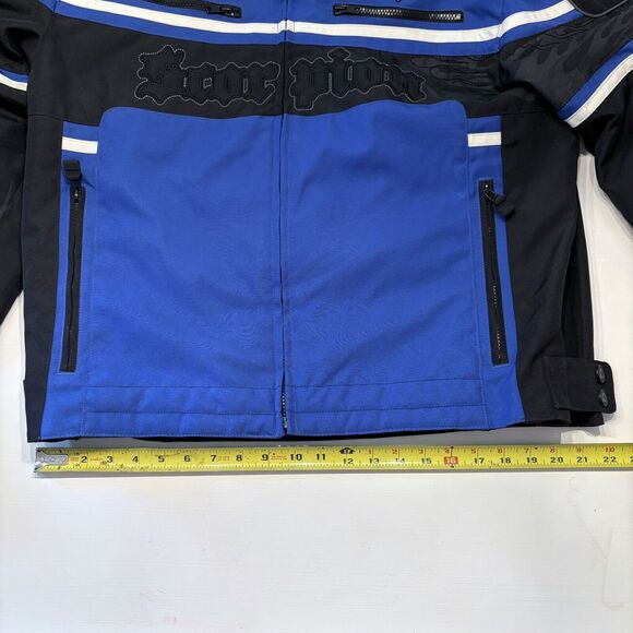 Scorpion Exo Burnout Blue Black FMF Team Cycle Motorcycle Riding Jacket Size XL - Picture 13 of 16